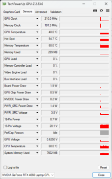 GPU-Z: Nvidia GeForce RTX 4060 laptop GPU