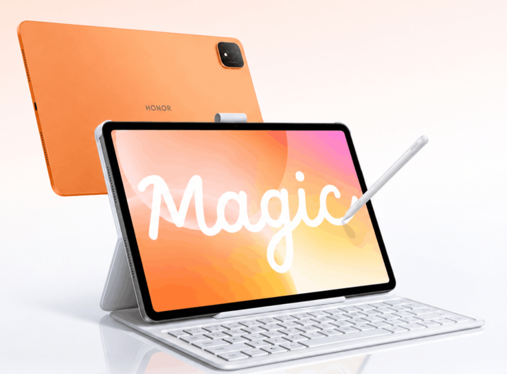 De MagicPad 4, afgebeeld met het toetsenbord en de stylus