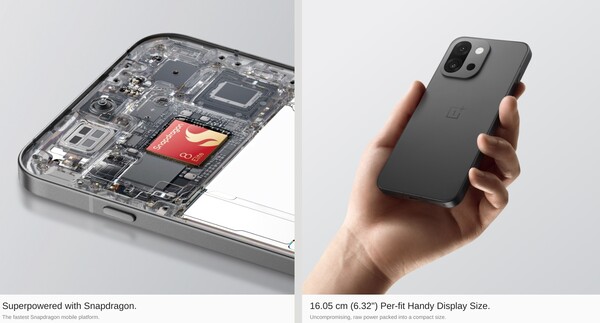 De OnePlus 13s heeft een Snapdragon 8 Elite-processor en een 6,32 inch beeldscherm. (Afbeeldingsbron: OnePlus)