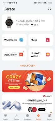 In sommige gevallen toont Huawei ook advertenties in de app.