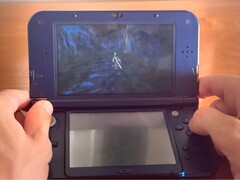 Afbeelding van de 3DS-versie van *The Legend of Zelda: Twilight Princess* tijdens het spelen op de console
