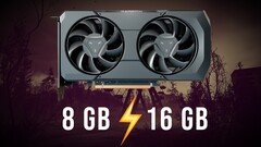 De 16 GB RX 7600 XT versloeg de 8 GB RX 7600 in meerdere moderne titels. (Afbeeldingsbron: AMD, Steam, bewerkt)