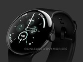 Het lijkt erop dat Google zijn bestaande smartwatchontwerptaal nog minstens een generatie lang zal handhaven. (Afbeeldingsbron: @OnLeaks & 91mobiles)