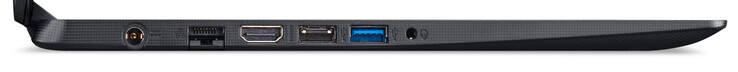 Linkerkant: stroomadapter, Gigabit Ethernet, HDMI, USB 2.0 (Type-A), USB 3.2 Gen 1 (Type-A), gecombineerde audiopoort