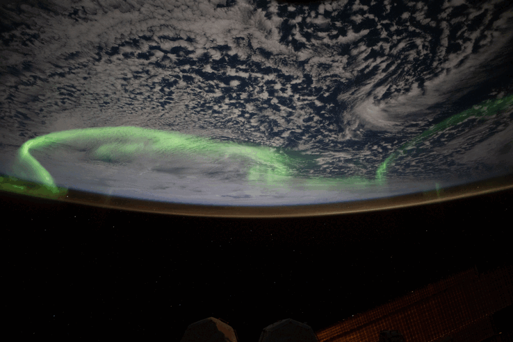 Een foto van de Aurora Australis vanuit het ISS (Afbeeldingsbron: Nichole Ayers/NASA)