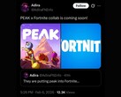De samenwerking tussen Fortnite en Peak zou door Cohen via het Adira X-account zijn uitgelekt