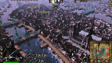 Een afbeelding waarop een stad in Medieval Kingdom Wars te zien is.