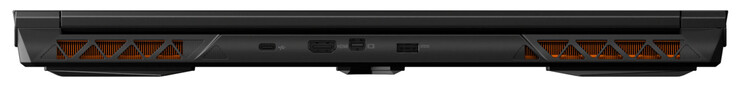 Achterkant: USB 3.2 Gen 2 (USB-C), HDMI 2.1, Mini DisplayPort 1.4, stroomaansluiting