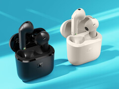 De Sennheiser Accentum Open, afgebeeld in zwart en crème, heeft een totale batterijlevensduur van 28 uur. (Afbeeldingsbron: Sennheiser)