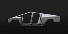 De roestvrijstalen carrosserie van Cybertruck heeft de hoekige vorm (afbeelding: Tesla)