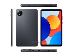 De renders onthullen de 8MP achterste cameramodule en de inscriptie 'Dolby Atmos' op de onderrand van de Xiaomi Redmi Pad SE 8.7. (Bron: Sudhanshu Ambhore op X) 