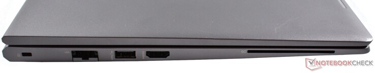 Kensington-slot (nano), Gbit RJ45, USB-A 3.1 Gen1 (5 Gbps), HDMI 2.0, Smart Card