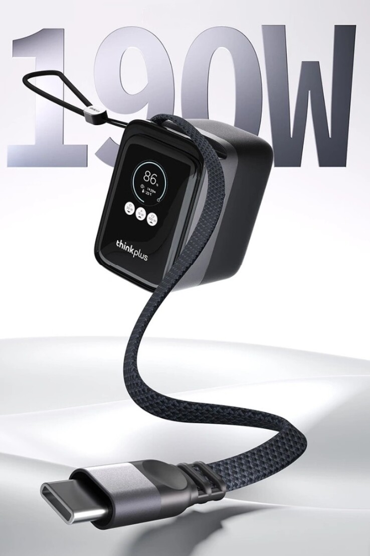 De Lenovo ThinkPlus Intrekbare Kabel Hoogvermogen Draagbare Power Bank 190W 20K