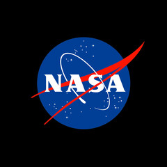 NASA-logo op zwarte achtergrond