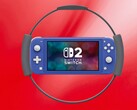 Mockup van Switch 2 Lite omringd door Ring Fit-controller