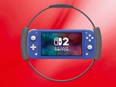 Mockup van Switch 2 Lite omringd door Ring Fit-controller
