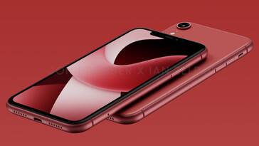 iPhone SE 4 Product Rood (afbeelding via FrontPageTech)