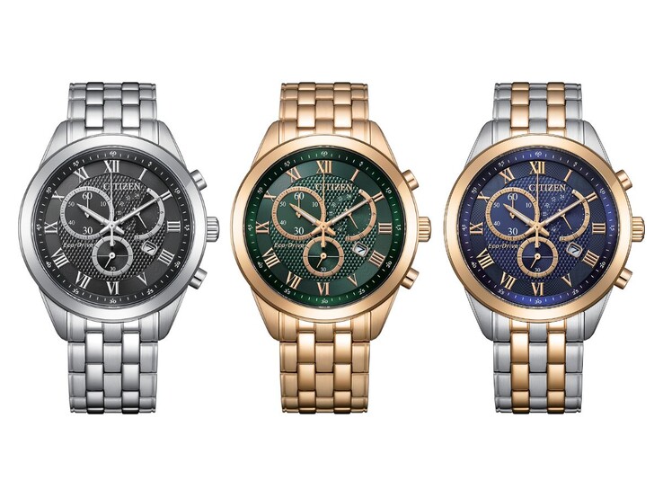 Van links naar rechts: de Citizen AT2600-57E, AT2603-59X en AT2606-51L horloges