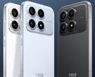 De compacte Poco X8s in wit, zwart en blauw