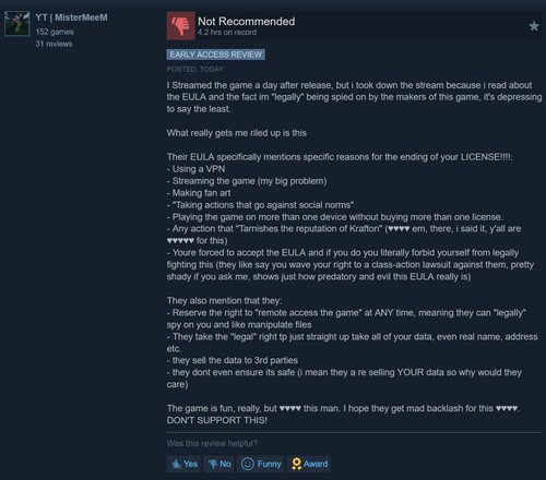 Negatieve Subnautica 2 stoomrecensie wordt getoond