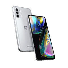 De Moto G82 5G wordt bij de lancering geleverd in de kleurstellingen Meteorite Gray en White Lily. (Afbeelding bron: Motorola)