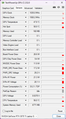 GPU-Z - Nvidia GeForce RTX 3070 Ti Laptop GPU