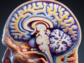 Hersenen aangetast door Alzheimer (Afbeeldingsbron: Gegenereerd met behulp van DALL-E 3)