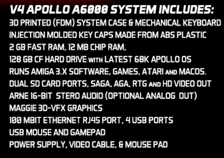De Apollo A6000 bevat moderne functies die Amiga gebruikers willen. (Afbeeldingsbron: Apollo Computer)