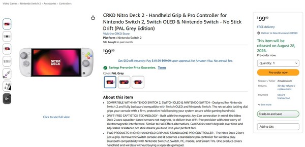 Amazon heeft de exacte releasedatum voor de Nitro Deck 2 bekendgemaakt.