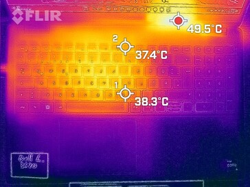 Warmteontwikkeling bovenzijde (belasting)