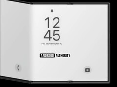 Onofficiële render voor de tri-fold van Samsung. (Afbeeldingsbron: Android Authority)