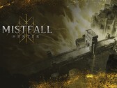De coverillustratie van *Mistfall Hunter* die de duistere fantasiewereld van de Gyldenmist in beeld brengt.