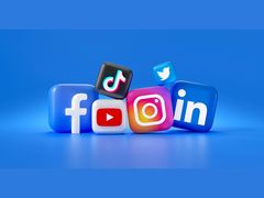 Een 3D-weergave van populaire socialemedia-logo's (bron: Mariia Shalabaieva)