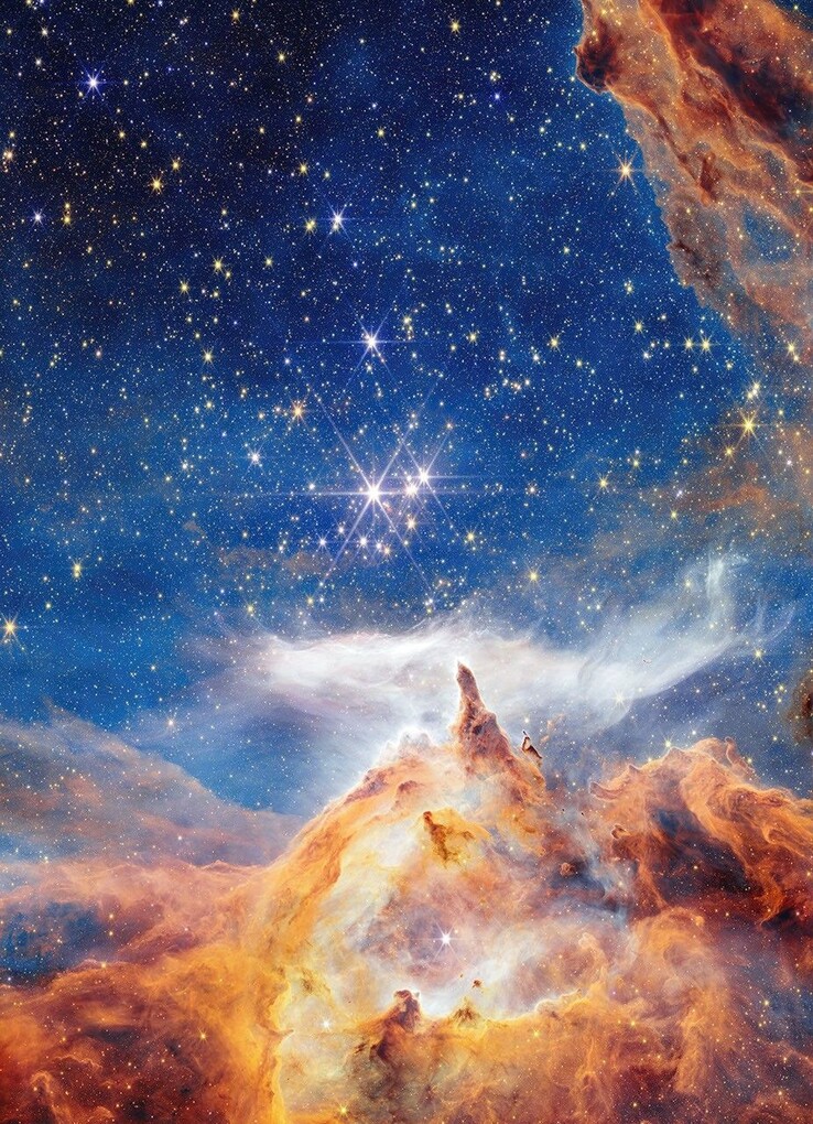 Webb legde deze sprankelende scène van stergeboorte vast in Pismis 24, een jonge sterrenhoop op ongeveer 5.500 lichtjaar van de aarde in het sterrenbeeld Scorpius. (Afbeeldingsbron: NASA, ESA, CSA en STScI)