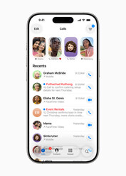 Nieuwe telefoon-app UI (afbeeldingsbron: Apple)
