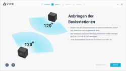 De basisstations zijn schuin tegenover elkaar geplaatst (bron: HTC)