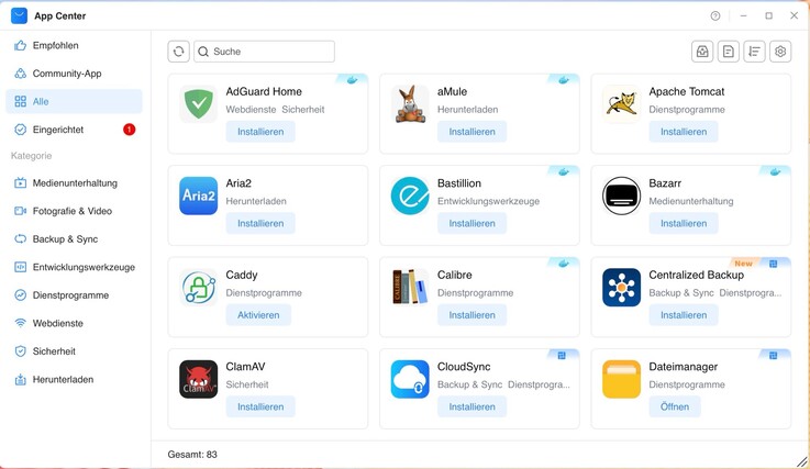 De TOS7 App Store biedt momenteel 83 apps aan die kunnen worden gedownload.