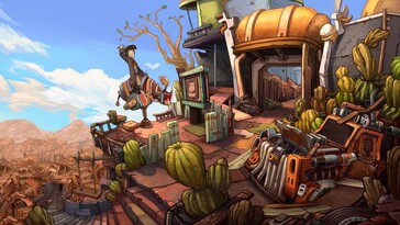Afbeelding: Een screenshot van de gameplay van Deponia.