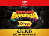 Donkey Kong Bananza Direct teaser. Op woensdag 18 juni zal de Direct wat informatie onthullen over het aankomende Switch 2-spel (Afbeelding bron: Nintendo)