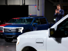 Ford produceert nu de F-150 Lightning pick-up truck met voertuigen die naar verwachting in de &quot;komende dagen&quot; zullen worden verscheept. (Afbeelding bron: Ford)