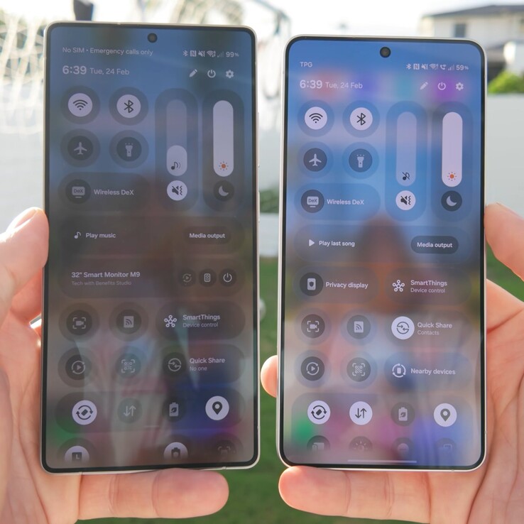 Galaxy S25 Ultra vs Galaxy S26 Ultra helderheid.