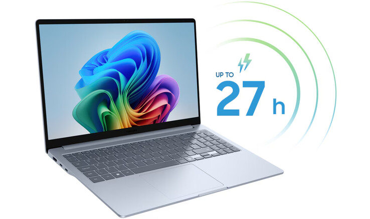 De Galaxy Book5 Edge zal in de echte wereld waarschijnlijk geen batterijduur van 27 uur halen. (Afbeeldingsbron: Samsung)