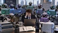 Investeringsbankier met AI-agenten (AI-gegenereerd)
