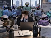 Investeringsbankier met AI-agenten (AI-gegenereerd)