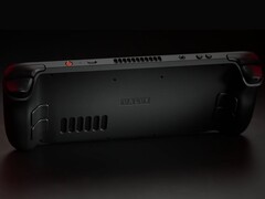 Een foto van de achterkant van de Steam Deck OLED