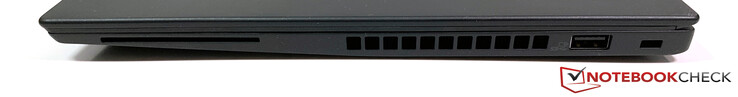 Rechts: SmartCard, USB 3.0, connector voor een beveligingsslot