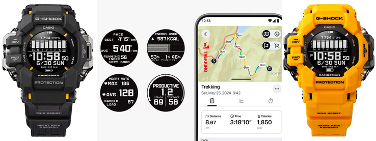 Bluetooth-connectiviteit biedt analyse van gezondheidsgegevens en GPS-trekkaarten. (Bron: Casio)