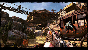 Afgebeeld: Een gameplay screenshot van Call of Juarez: Gunslinger.