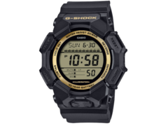 De Casio G-Shock GD-010GB-1A9JF (afbeelding) heeft een getint gouden LCD-scherm en een gepolijste ring. (Afbeeldingsbron: G-Central)
