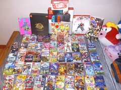 Een verzameling Nintendo Switch-cartridges op de foto
